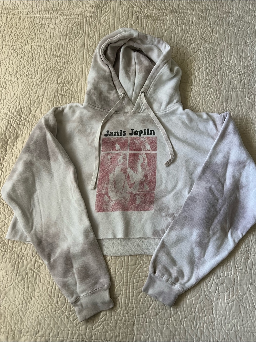Janis Joplin Graphic Vintage Cropped Hoodie